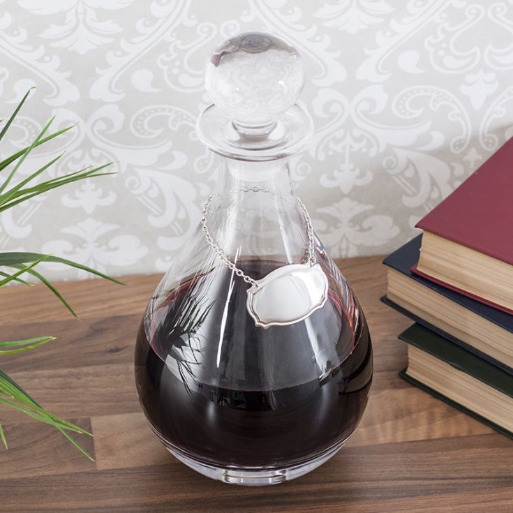 Personalised Stainless Steel Wine Decanter Label product image
