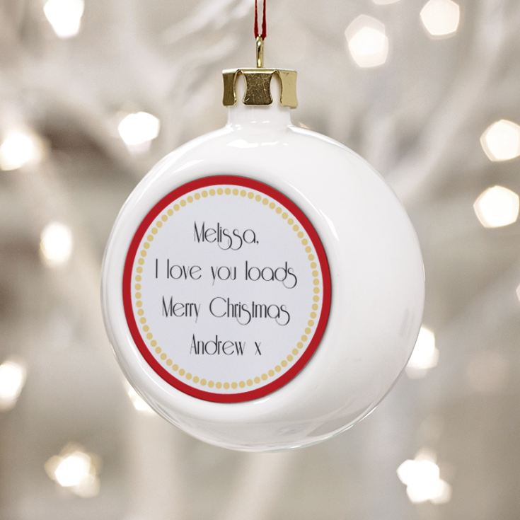 Personalised Beautiful Wife Christmas Bauble product image