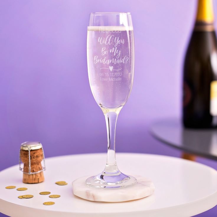 Personalised Will You Be My Bridesmaid Prosecco Glass product image