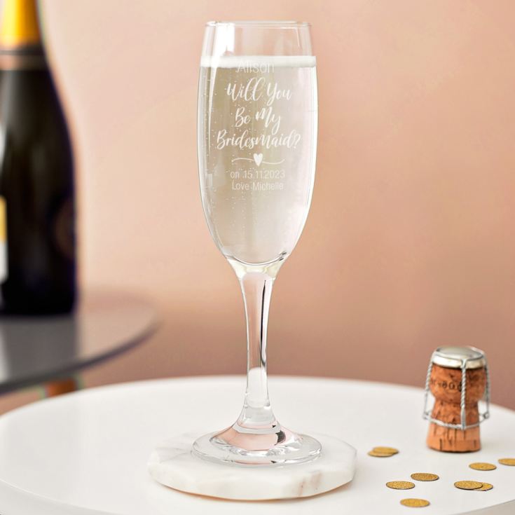 Personalised Will You Be My Bridesmaid Prosecco Glass product image