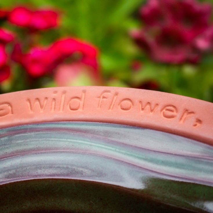 Terracotta Echoes Bird Bath with William Blake Quote product image