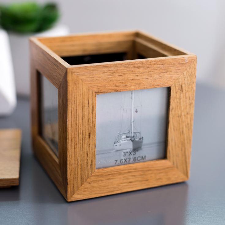 Personalised Oak Photo Cube Box The Gift Experience