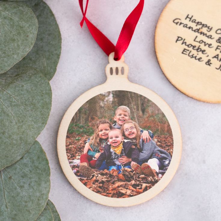 Personalised Round Wooden Hanging Ornament product image