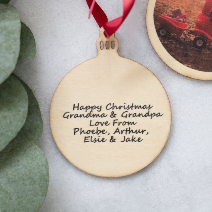 Personalised Round Wooden Hanging Ornament product image