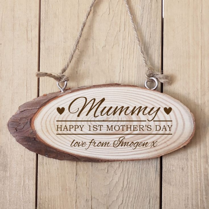 Personalised 1st Mother's Day Wooden Hanging Plaque product image
