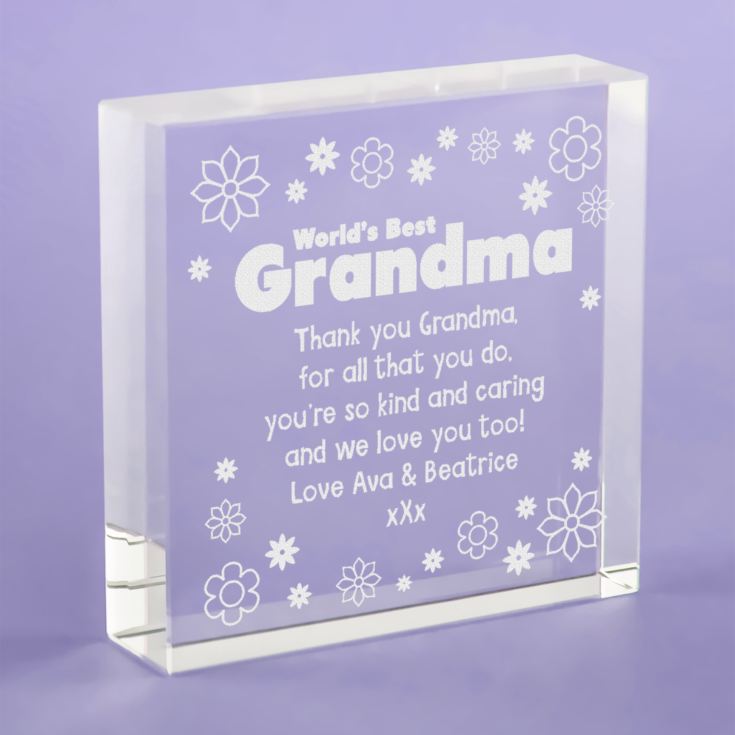 Personalised Worlds Best Grandma Glass Keepsake product image