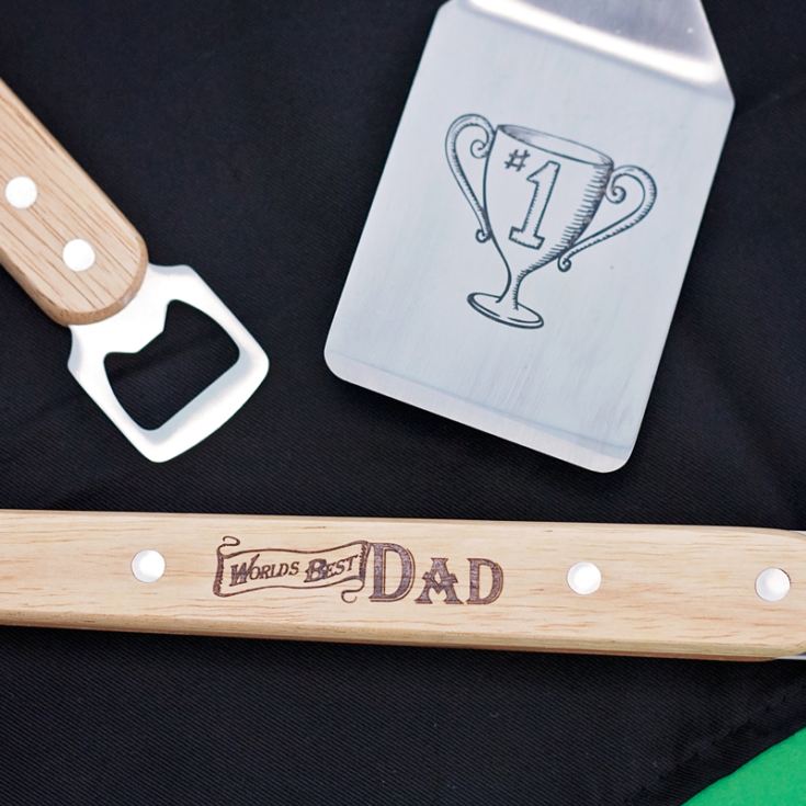 World's Best Dad Apron And BBQ Gift Set product image