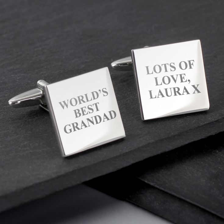 Personalised Worlds Best Grandad Cufflinks product image