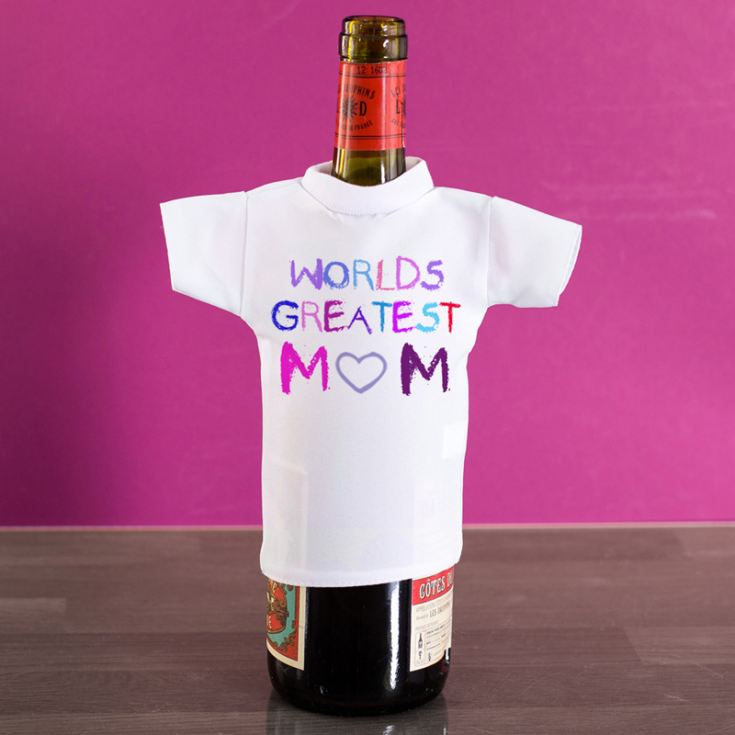 Worlds Greatest Mum Wine Bottle T-Shirt product image