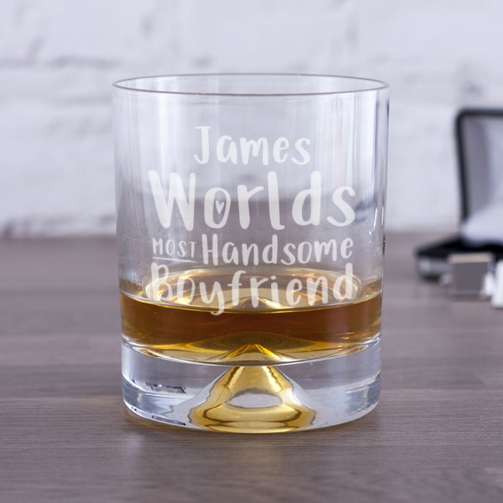 Personalised Worlds Most Handsome Boyfriend Whisky Tumbler product image