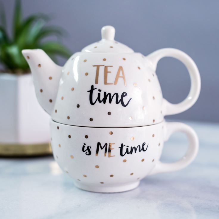 Metallic Monochrome Tea Time Teapot For One product image