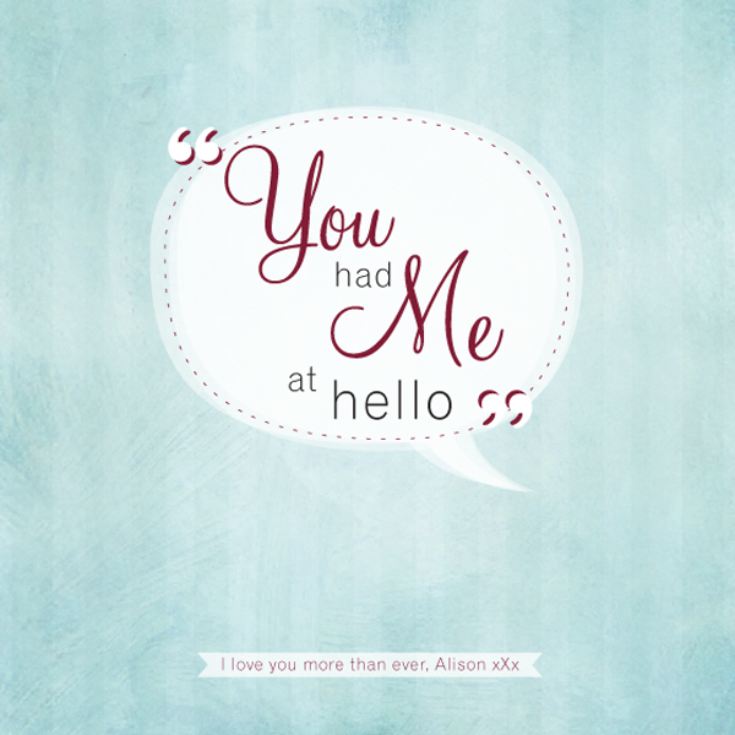 Personalised You Had Me At Hello Framed Print product image