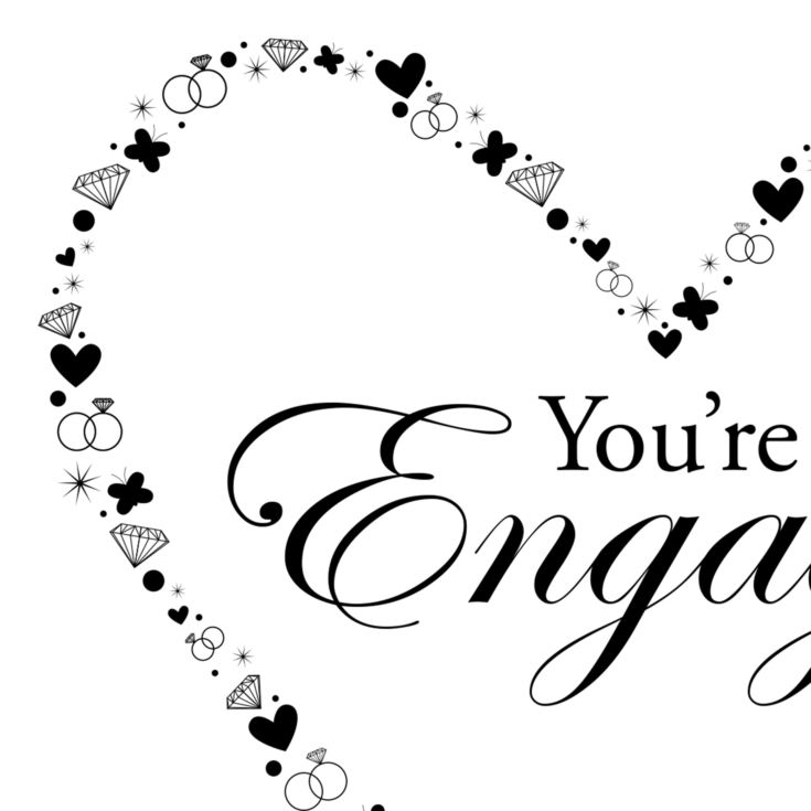 Personalised You're Engaged Heart Design Cushion product image