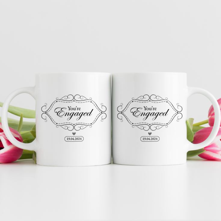 Personalised You're Engaged Pair of Mugs product image