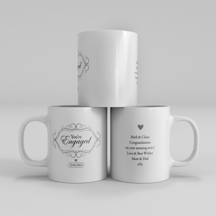 Personalised You're Engaged Pair of Mugs product image