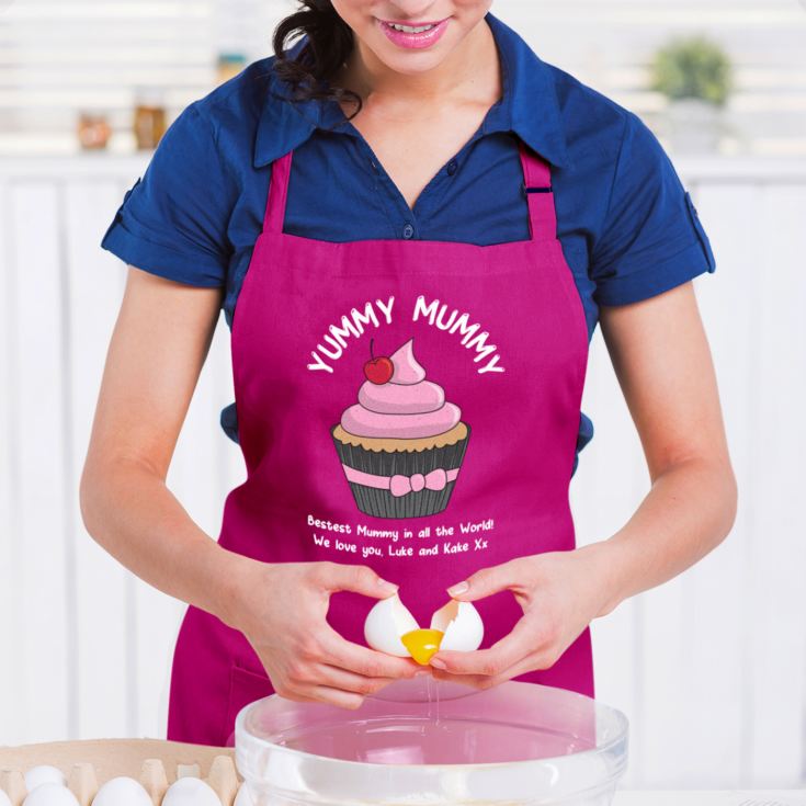 Personalised Yummy Mummy Pink Apron product image