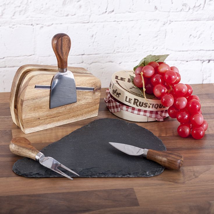 Personalised Slate Cheese Board & 3 Knives The Gift Experience