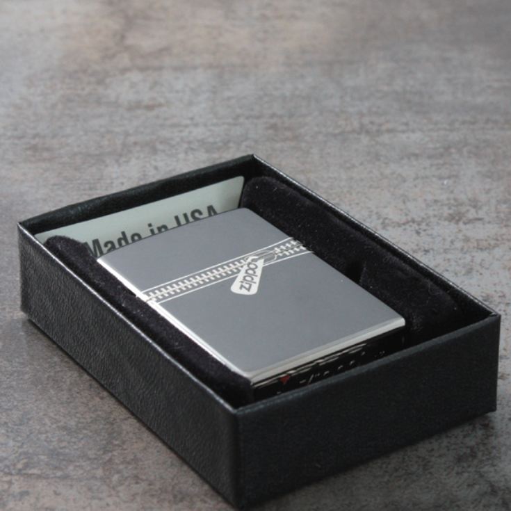 Personalised Zippo Black Ice Zipped Effect Lighter product image