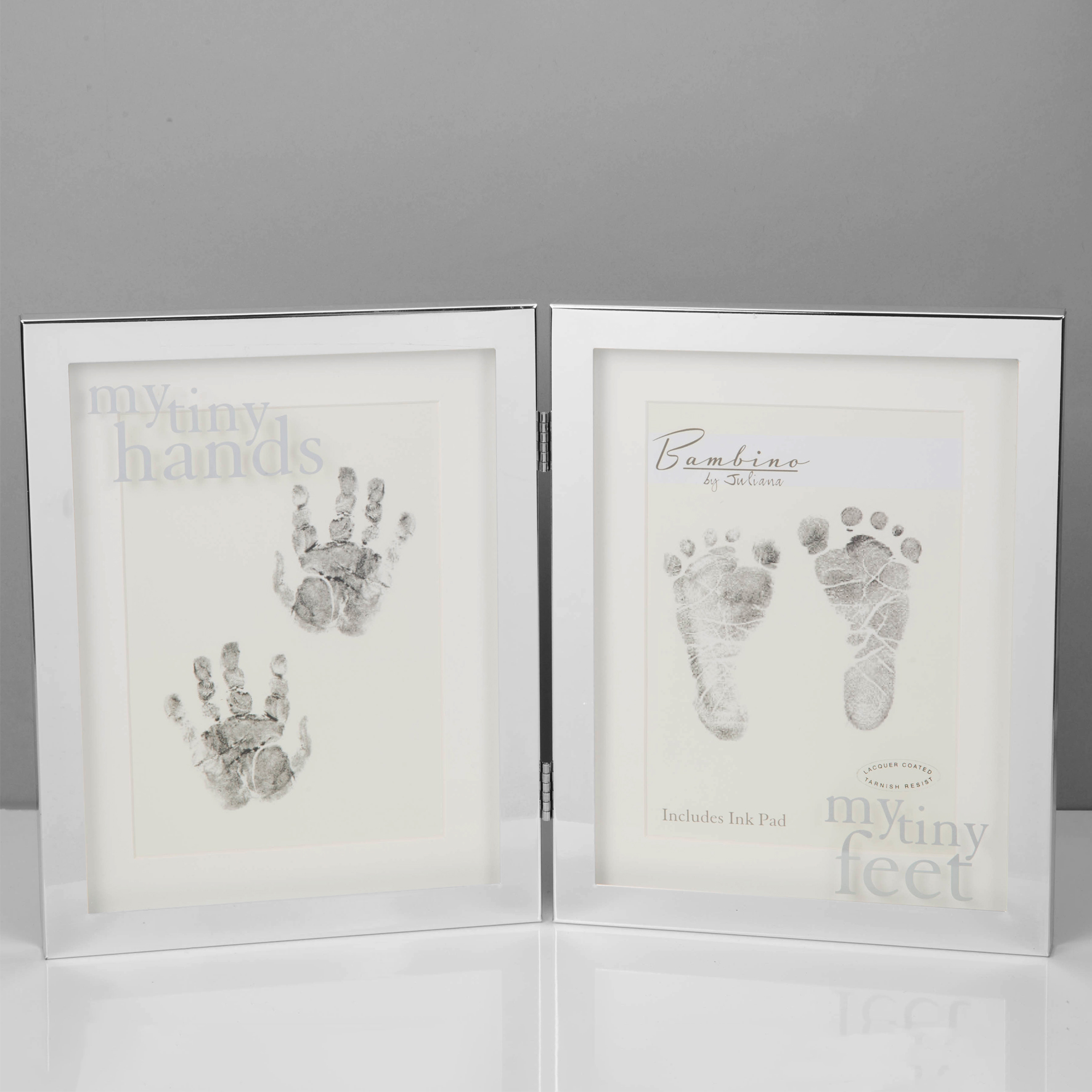 The Grandparent Gift Co Baby Keepsakes Little Hands Handprint Frame Black 