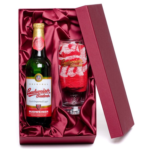 Budweiser gift Budweiser is rightfully named The King of Beers. This classic lager has stood the test of man and maintained its position as king for decades. Don't just send beer as a gift, send the King of Beers in any one of our Budweiser Gifts.