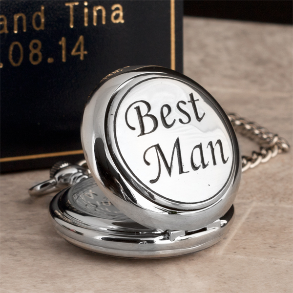 Best Man Pocket Watch With Personalised Gift Box