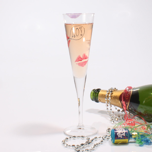 Special Birthday Kisses Flutes 40th