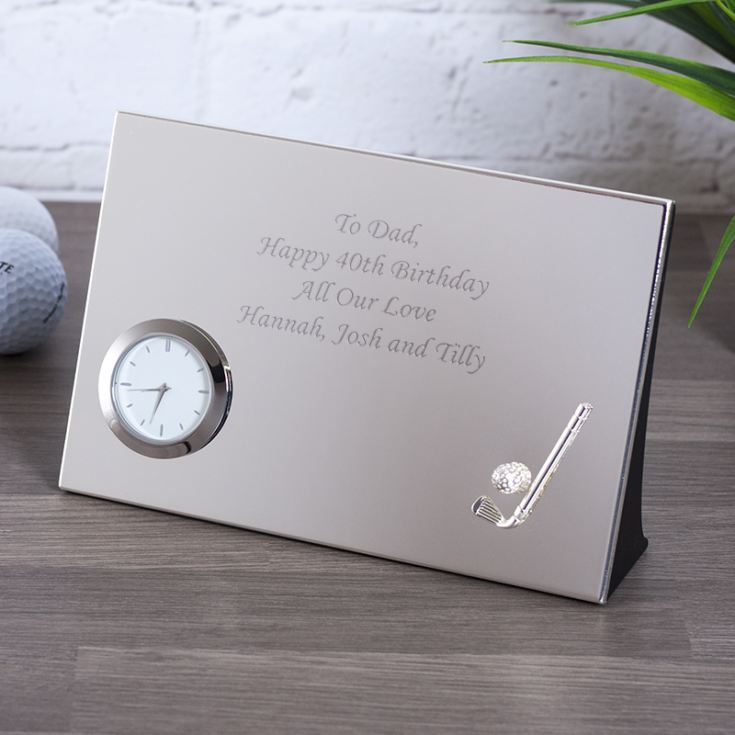 Personalised Luxury Golf Desk Clock