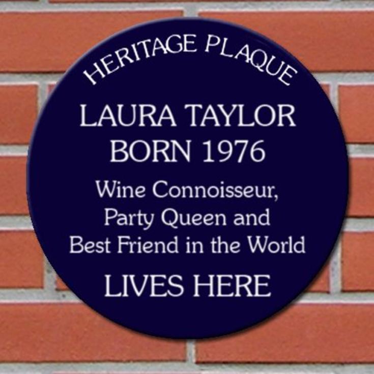 Personalised Spoof Blue Heritage Plaque