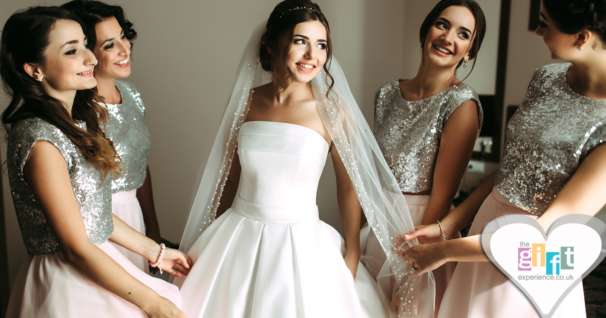 A Bride and her Bridesmiads on the wedding day