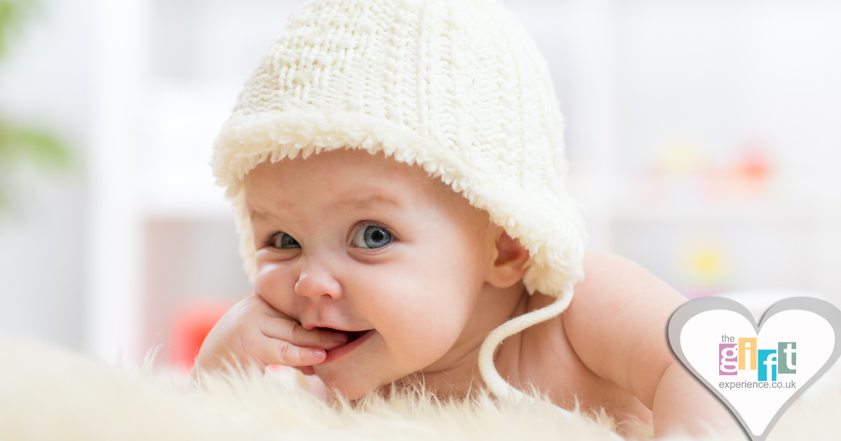 A baby in a cute hat