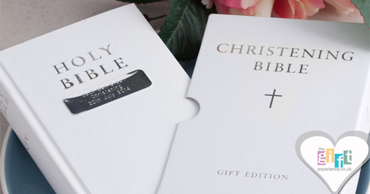 White Imitation Leather Christening Bible with silver plaque White Imitation Leather Christening Bible with silver plaque