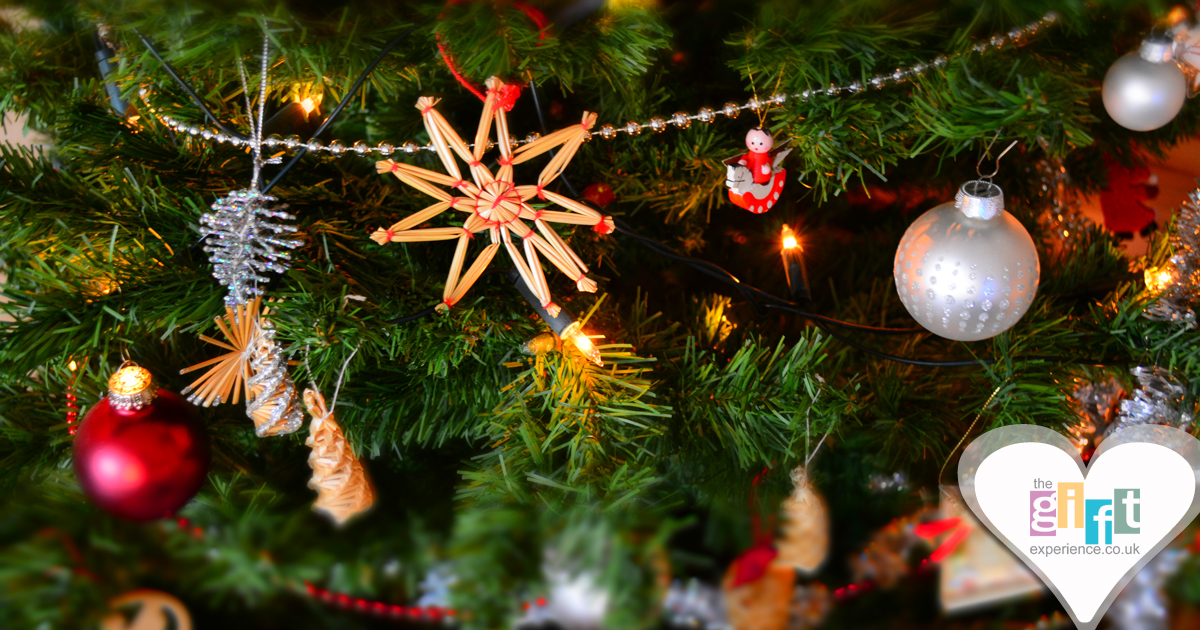 Christmas decorations on a Christmas tree