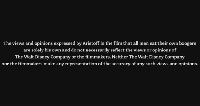 The end credits from Frozen The end credits from Frozen