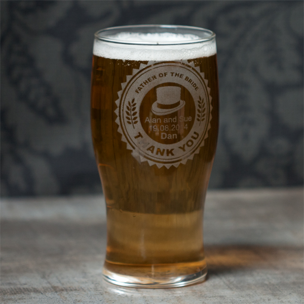 Personalised Father of The Bride Pint Glass