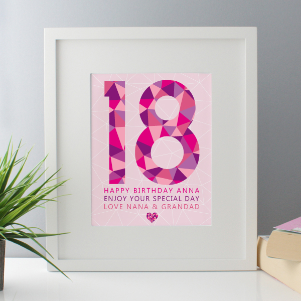 Personalised Girls 18th Birthday Frame Print