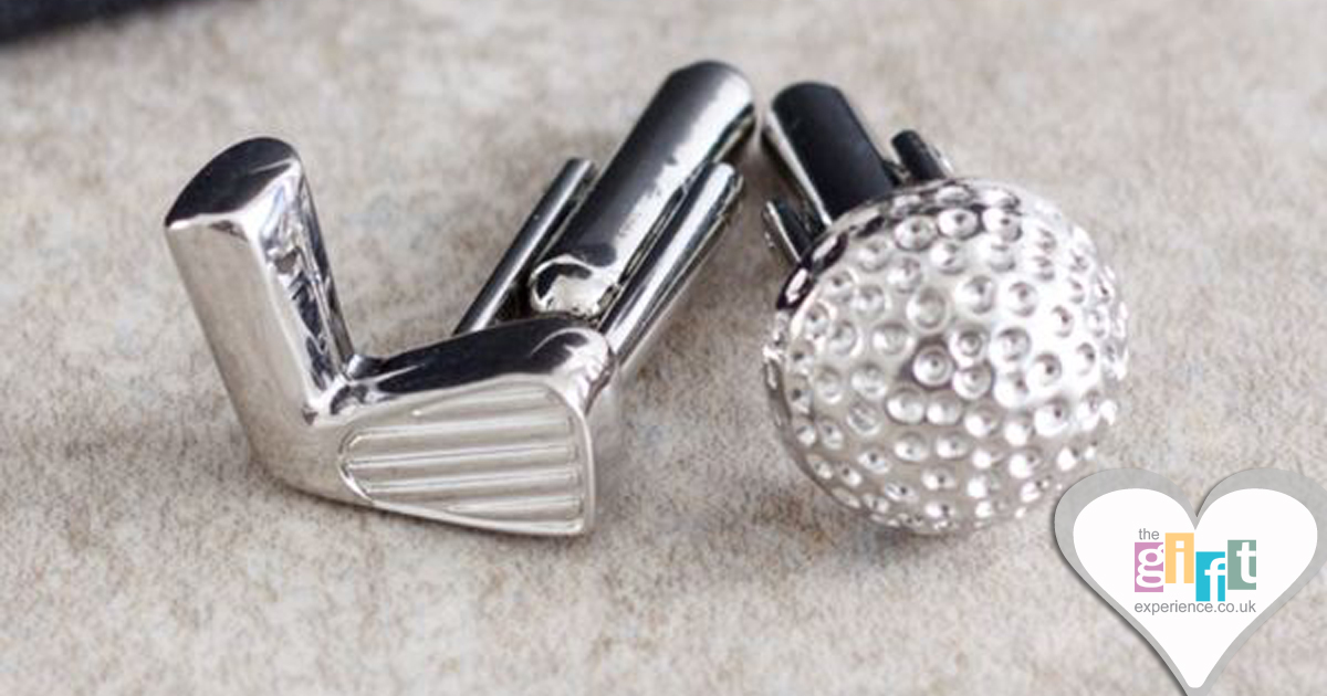 Golf Club Head And Ball Cufflinks