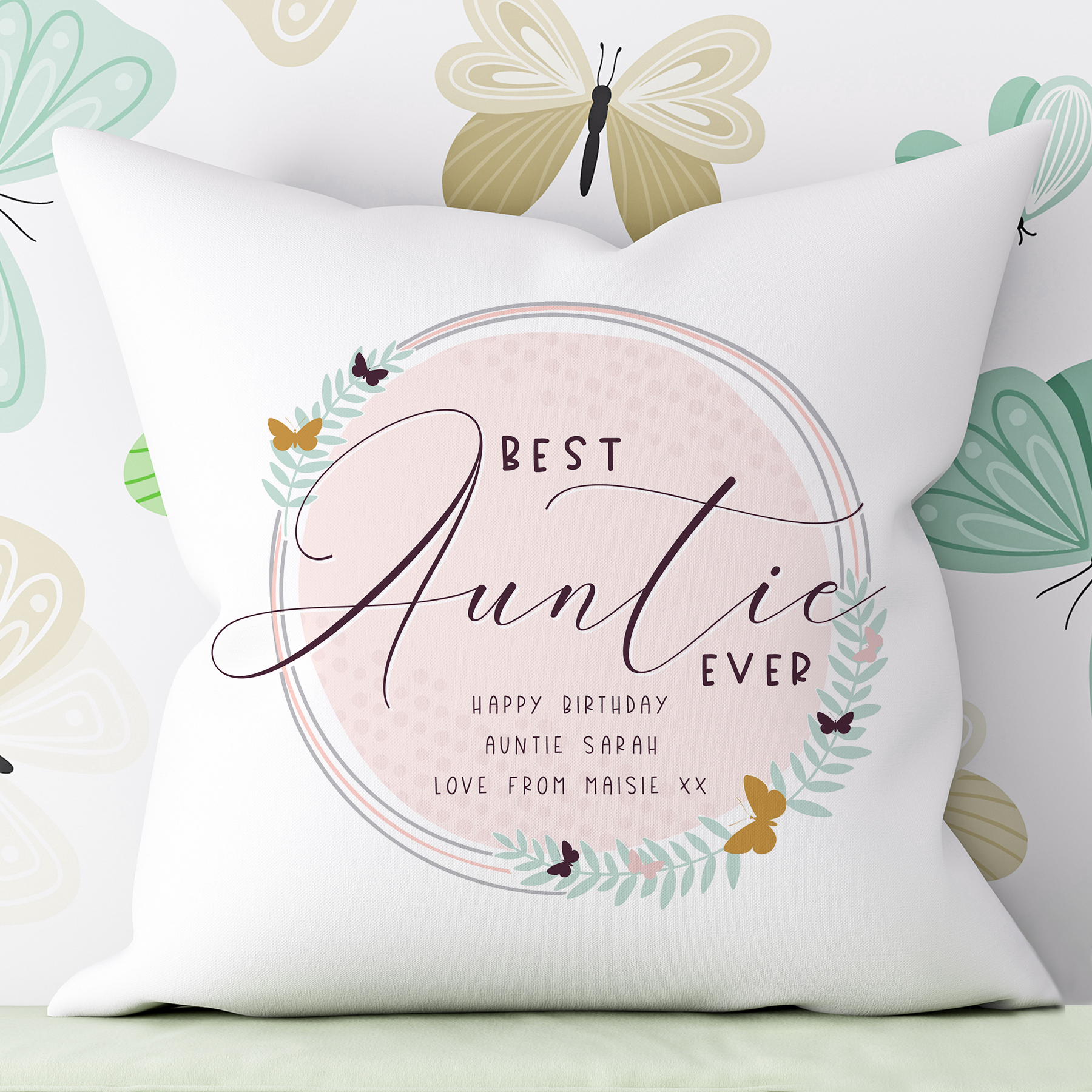 Personalised auntie on sale cushion