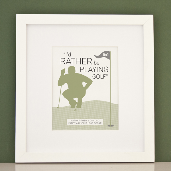 Personalised I'd Rather Be Playing Golf Framed Print