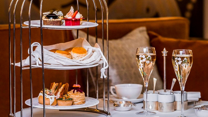 3-tier Champagne Afternoon Tea at Sheraton Grand London Park Lane, luxury dining experience with sweet and savoury treats