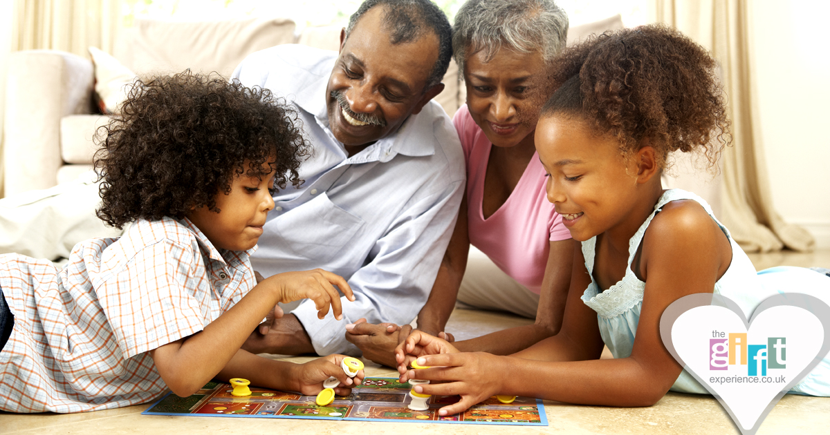 A family playing board games