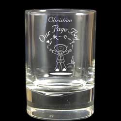 Pageboy's Etched Character Juice Glass