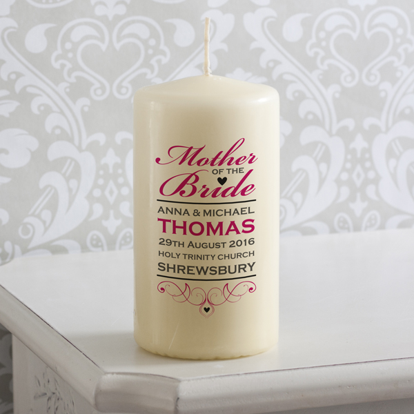 Personalised Mother Of The Bride Candle