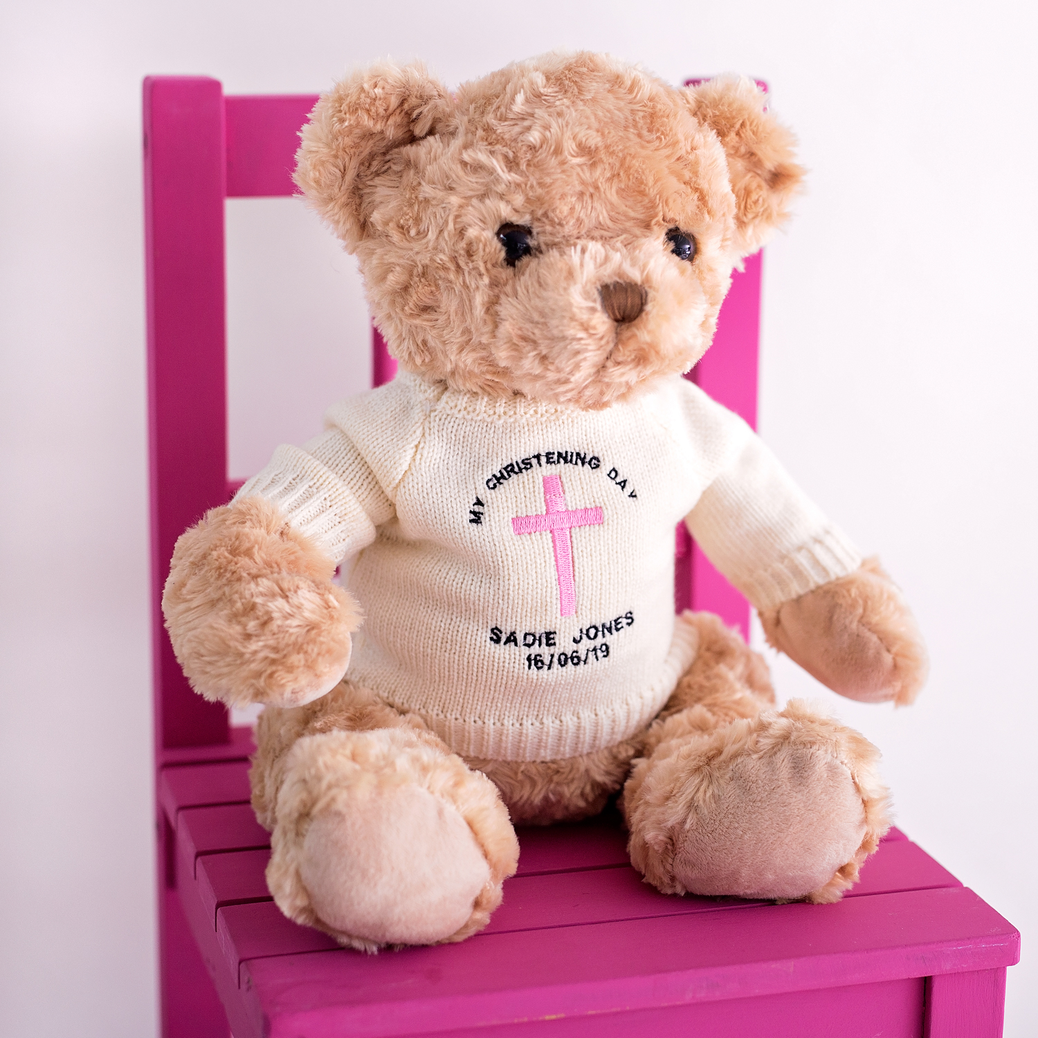 personalised christening teddy