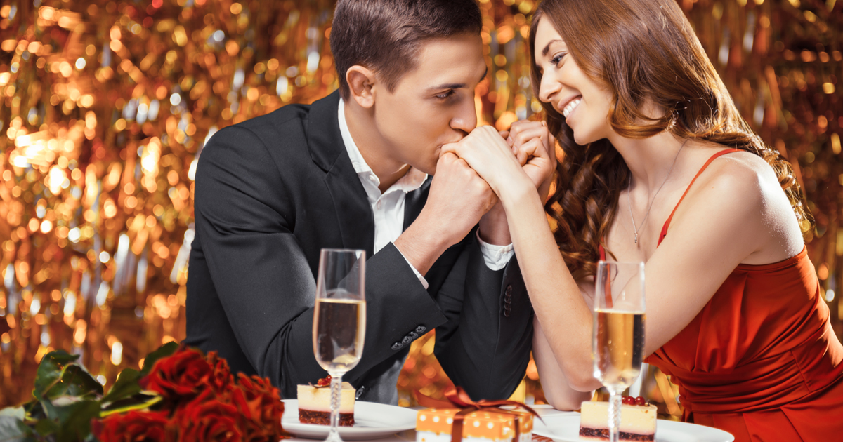 A couple having a special dinner A couple having a special dinner