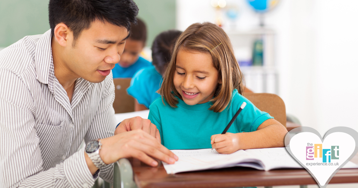 A Teacher helping a student A Teacher helping a student
