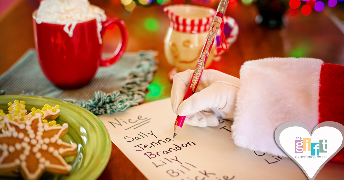 Santa writing out his christmas shopping list