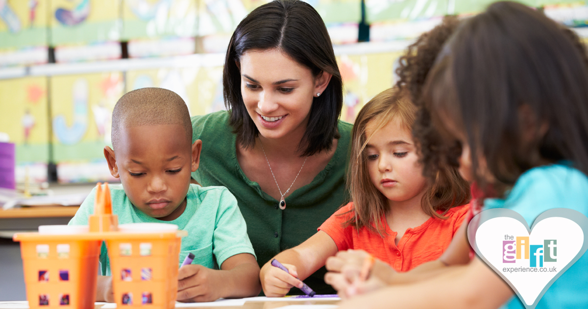 A Teacher helping some students