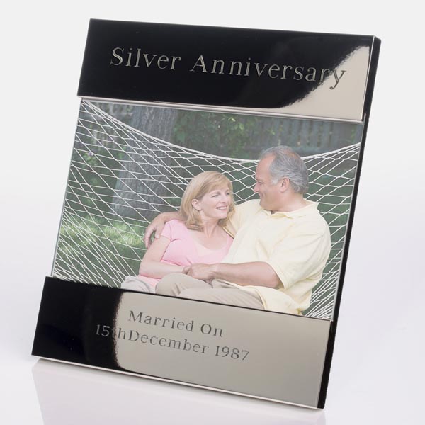 Engraved Silver Anniversary Photo Frame The Gift Experience