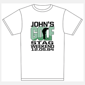 Golfing Round Neck T-Shirt Large 42 Front & Back