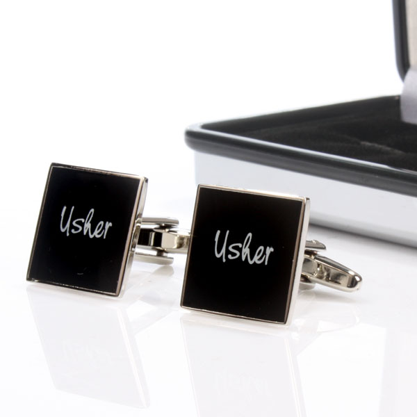 Wedding Party Cufflinks With Personalised Box Usher
